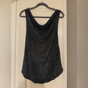 Chaser Black and Silver Sparkle Tank Top